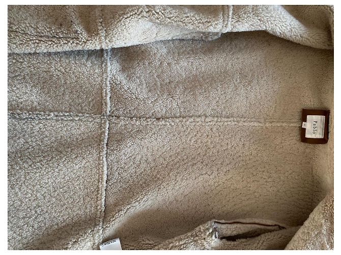Abrigo 3/4 de piel de cordero Pablo De Gerard Darel Camel Camello - vista 6