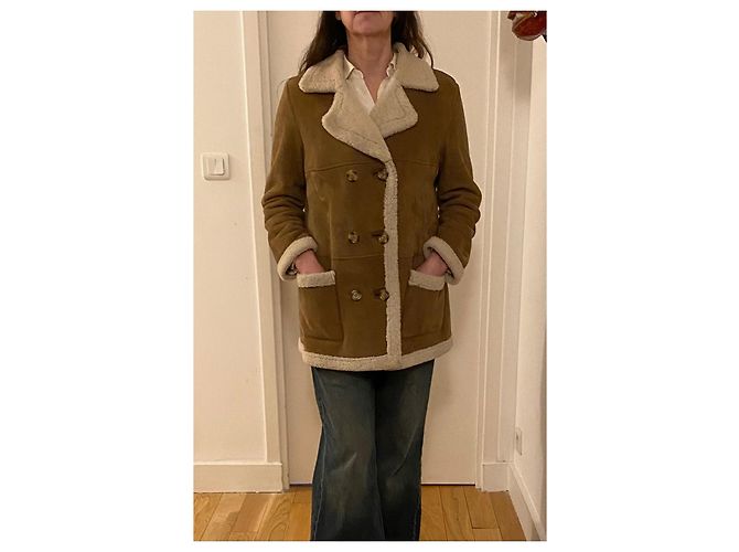 Abrigo 3/4 de piel de cordero Pablo De Gerard Darel Camel Camello - vista 8