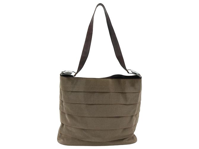 Borsa a spalla Vala in tela marrone Salvatore Ferragamo Auth bs20980 - vista 3