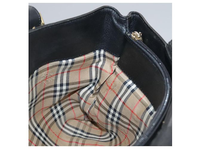Autre Marque Borsa a mano Burberrys in pelle nera e oro Auth bs20817 Nero D'oro - vista 17