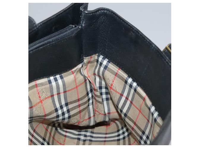 Autre Marque Borsa a mano Burberrys in pelle nera e oro Auth bs20817 Nero D'oro - vista 18