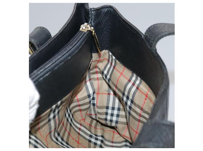 Autre Marque Borsa a mano Burberrys in pelle nera e oro Auth bs20817 Nero D'oro - vista 21