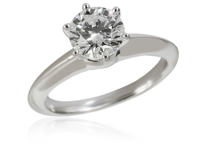 Anillo de compromiso Tiffany Solitaire en platino H VS2 1,02 CTW de Tiffany & Co. - vista 4