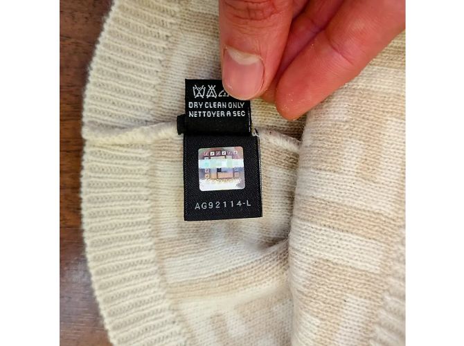 Cappello Fendi in cashmere e lana, beige, monogramma FF. - vista 5