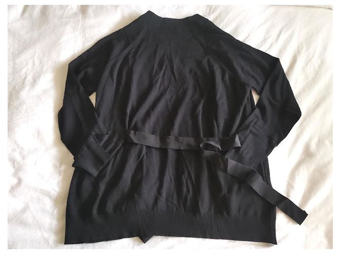 Verzierte schwarze Prada-Cardigan IT38 - Ansicht 2