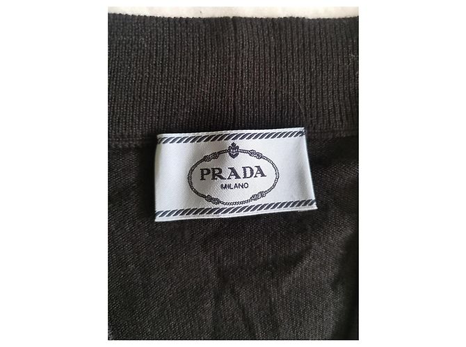Verzierte schwarze Prada-Cardigan IT38 - Ansicht 6