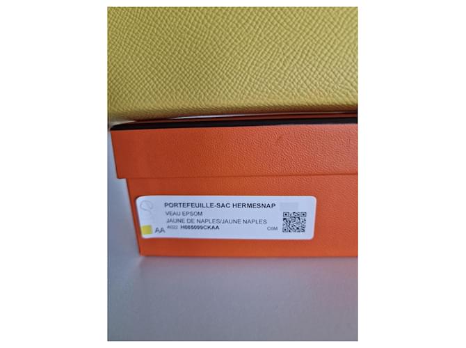 Hermès Borsa HERMESNAP Laccata Giallo - vista 6