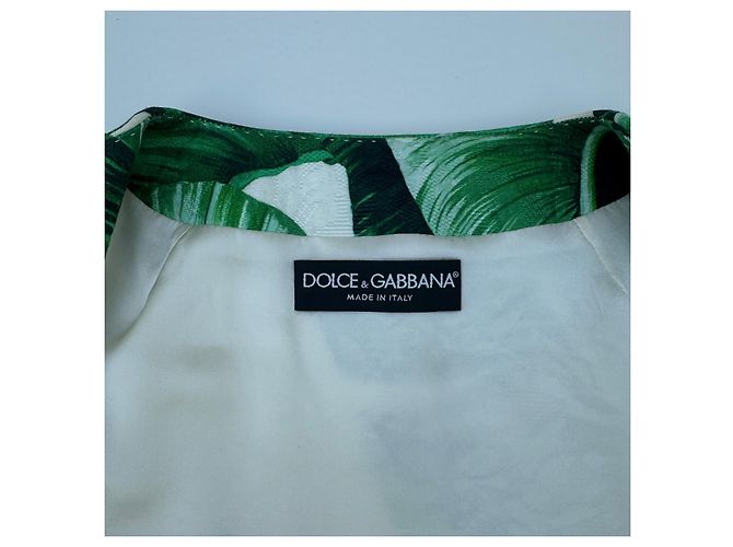 Dolce & Gabbana Jacke Bananenblatt Print Weiß Grün - Ansicht 10