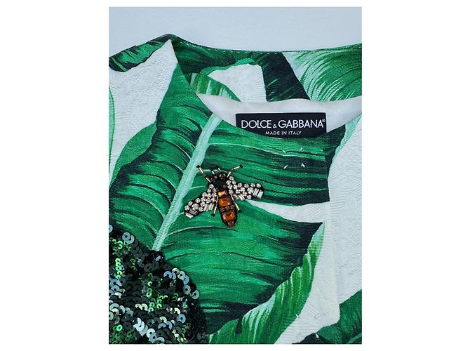 Dolce & Gabbana Jacke Bananenblatt Print Weiß Grün - Ansicht 5