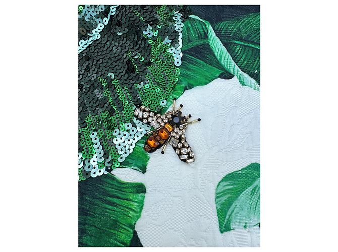 Dolce & Gabbana Jacke Bananenblatt Print Weiß Grün - Ansicht 6