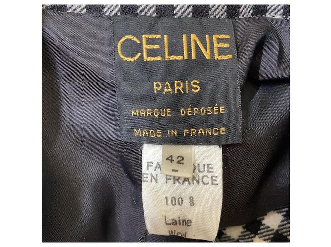 Céline Cappotto Vintage Nero e Bianco 100% Lana CELINE Perfette Condizioni - vista 3