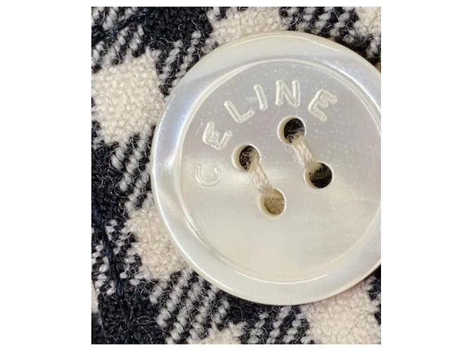 Céline Cappotto Vintage Nero e Bianco 100% Lana CELINE Perfette Condizioni - vista 4