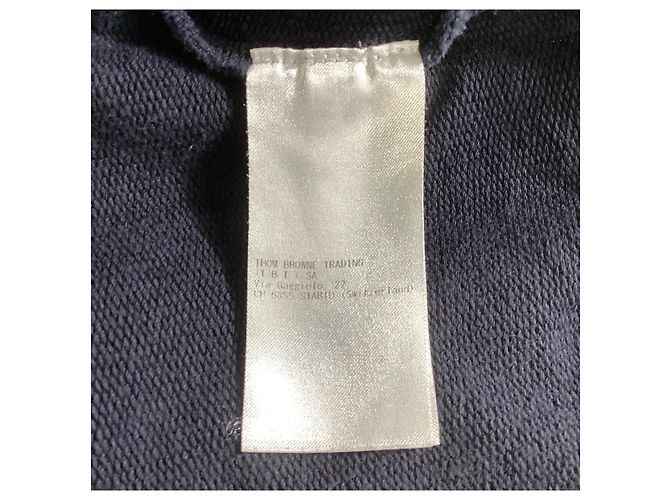 Thom Browne Lightweight Loopback Terry Mending Stitch Sweatpants in Navy Blue Cotton - view 10