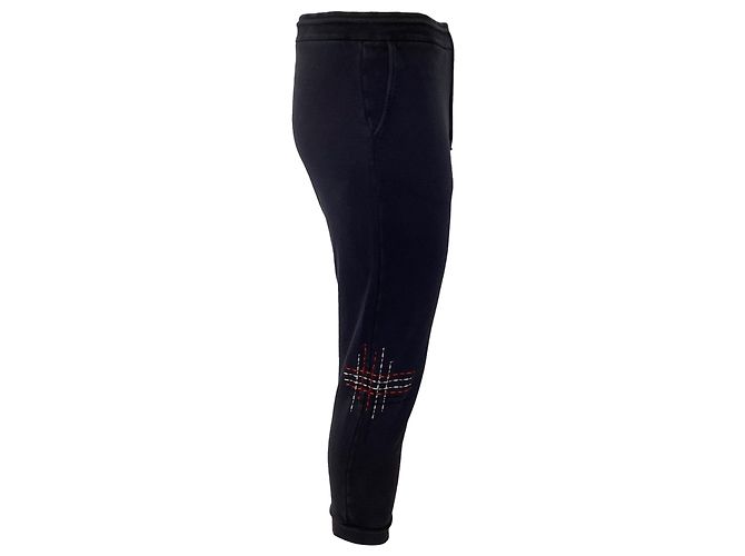 Thom Browne Lightweight Loopback Terry Mending Stitch Sweatpants in Navy Blue Cotton - view 3