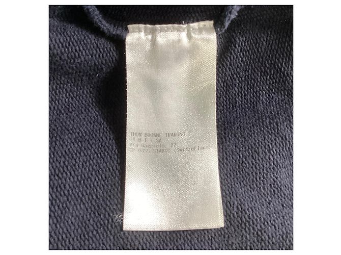 Thom Browne Lightweight Loopback Terry Mending Stitch Sweatpants in Navy Blue Cotton - view 5