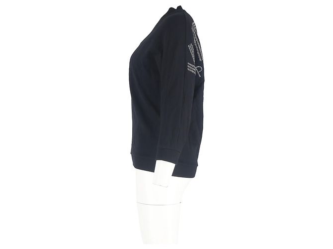 Suéter V-neck em algodão preto com logo maxi Kenzo - vista 5