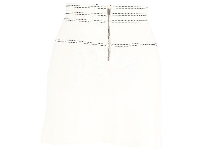 Falda mini de algodón crema con costura en contraste Maje - vista 3