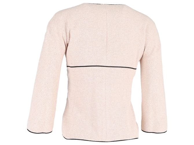 Timeless Chaqueta de tweed de un solo botón con cinturón de Chanel en algodón rosa Castaño - vista 3