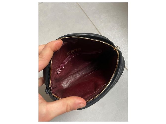 Clutch Chanel in pelle nera Nero - vista 3