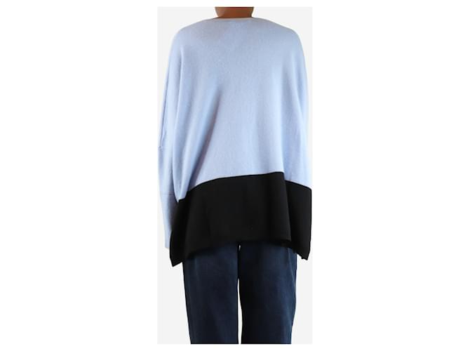 Amanda Wakeley Blauer zweifarbiger Kaschmirpullover - Größe XS - Ansicht 2