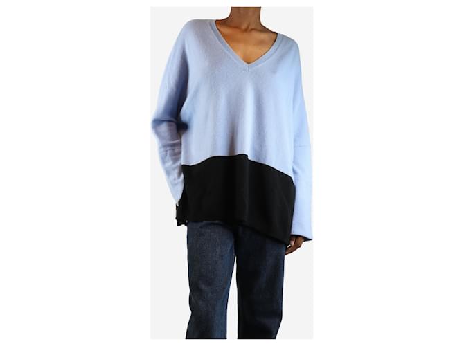 Amanda Wakeley Blauer zweifarbiger Kaschmirpullover - Größe XS - Ansicht 3
