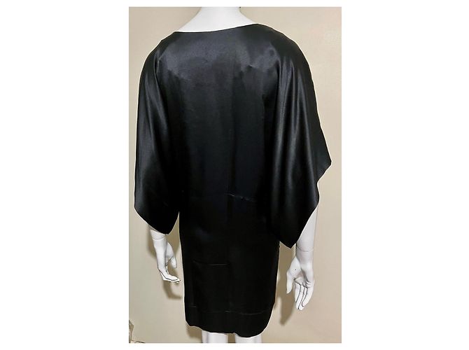 Joseph Schwarzes Seidenkimono-Kleid - Ansicht 2
