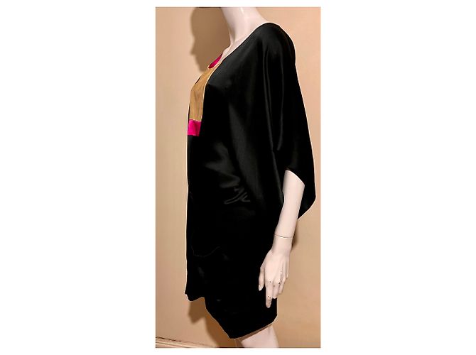 Joseph Schwarzes Seidenkimono-Kleid - Ansicht 5