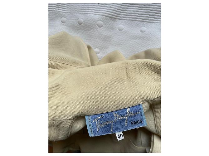 Conjunto de saia e blazer de lã Thierry Mugler Creme Cru - vista 14