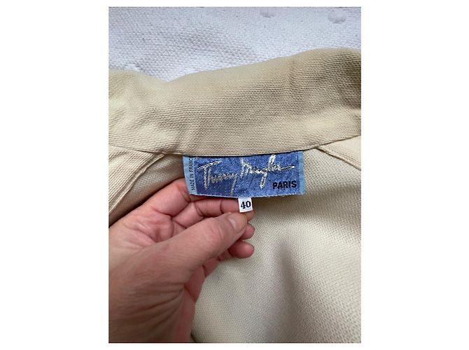 Conjunto de saia e blazer de lã Thierry Mugler Creme Cru - vista 8