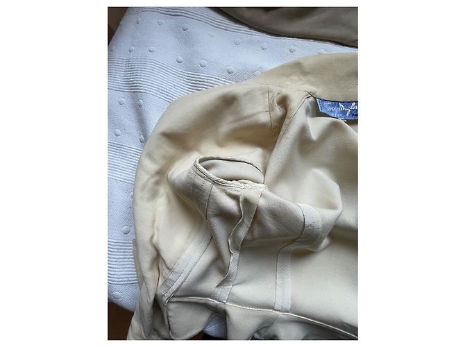 Conjunto de saia e blazer de lã Thierry Mugler Creme Cru - vista 9