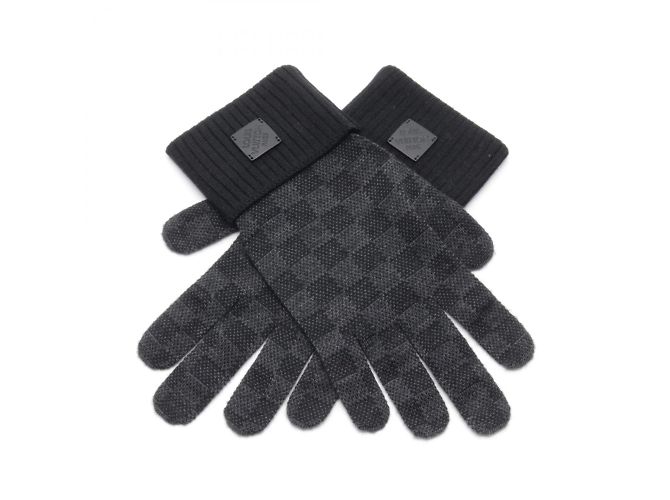Guanti Louis Vuitton Neo Petit Damier Marrone Nero - vista 2