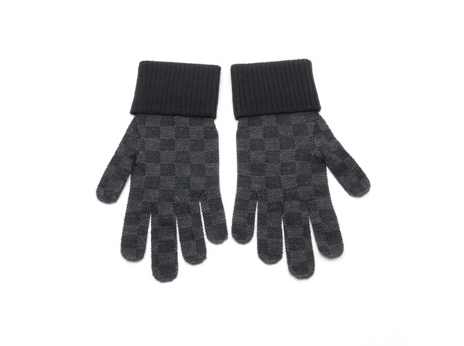 Guanti Louis Vuitton Neo Petit Damier Marrone Nero - vista 3