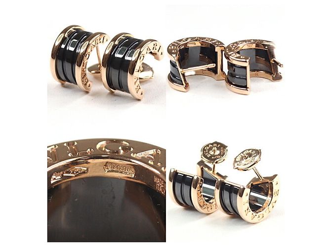 Bulgari Bvlgari B.Zero1 Clip Ohrringe Schwarz Golden - Ansicht 3