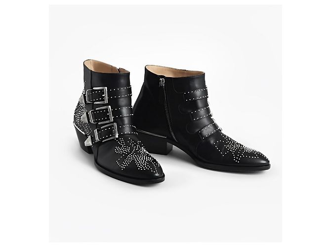 Stivaletti in pelle nera Chloé Nero - vista 2
