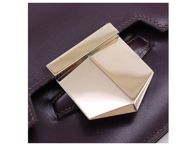 Clutch in pelle Box Bordeaux di Hermès Bordò - vista 15