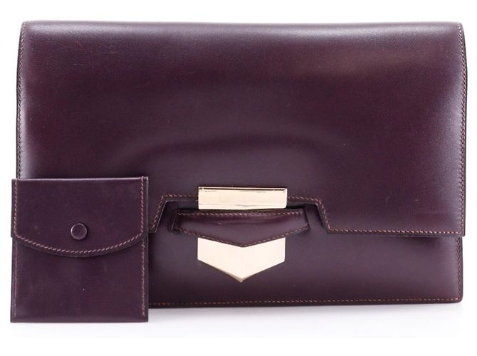 Clutch in pelle Box Bordeaux di Hermès Bordò - vista 18