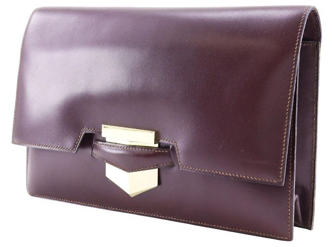 Clutch in pelle Box Bordeaux di Hermès Bordò - vista 2