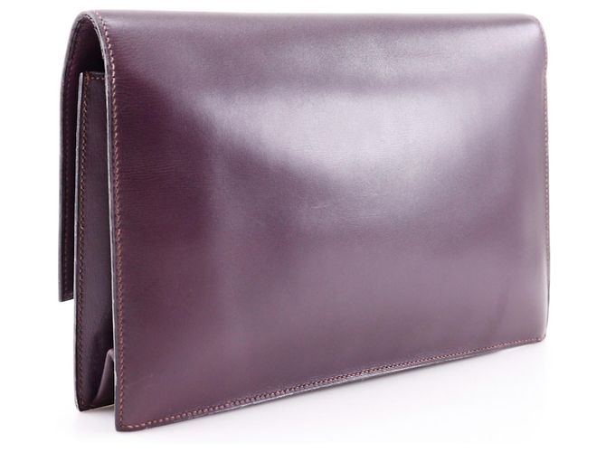 Clutch in pelle Box Bordeaux di Hermès Bordò - vista 3