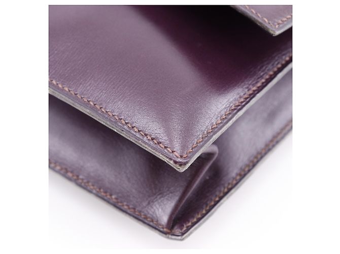 Clutch in pelle Box Bordeaux di Hermès Bordò - vista 5