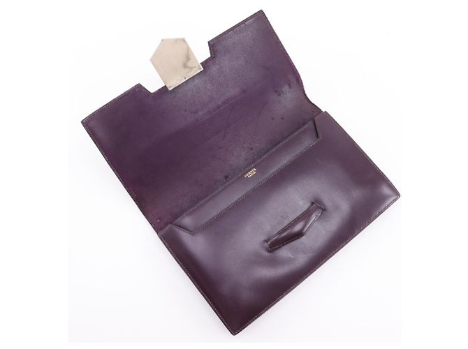 Clutch in pelle Box Bordeaux di Hermès Bordò - vista 8