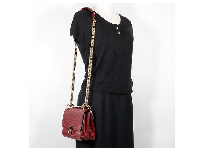 Borsa a Spalla Fendi Canai Rosso - vista 10
