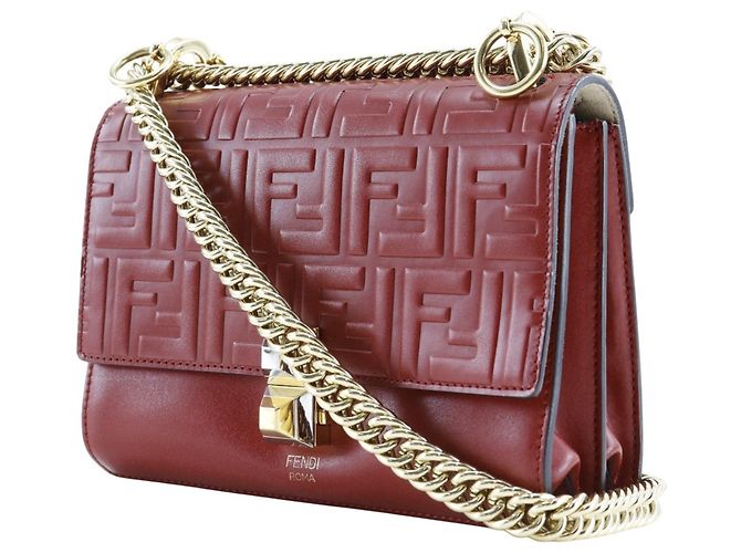 Borsa a Spalla Fendi Canai Rosso - vista 2