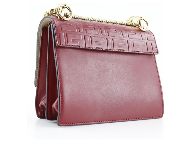 Borsa a Spalla Fendi Canai Rosso - vista 3