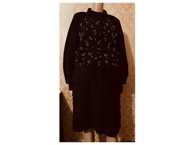 Abrigo negro Red Valentino de lana y alpaca - vista 18