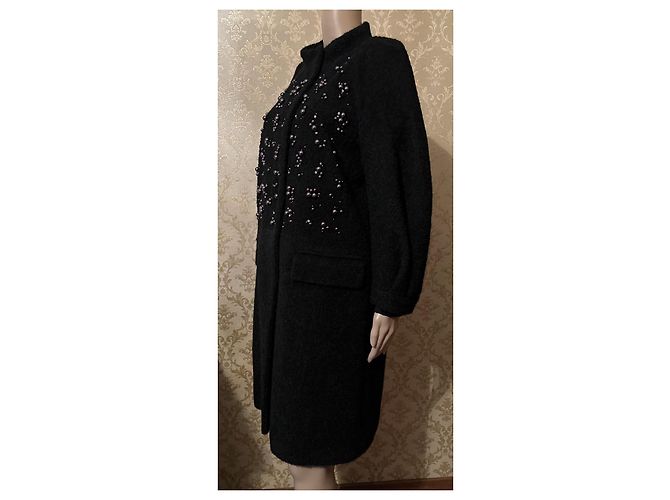 Abrigo negro Red Valentino de lana y alpaca - vista 2