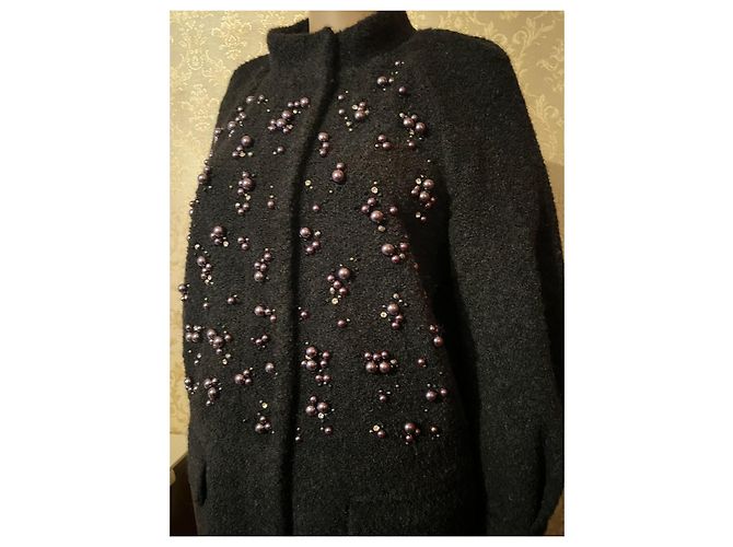 Abrigo negro Red Valentino de lana y alpaca - vista 3