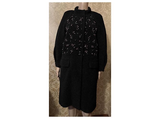 Abrigo negro Red Valentino de lana y alpaca - vista 4