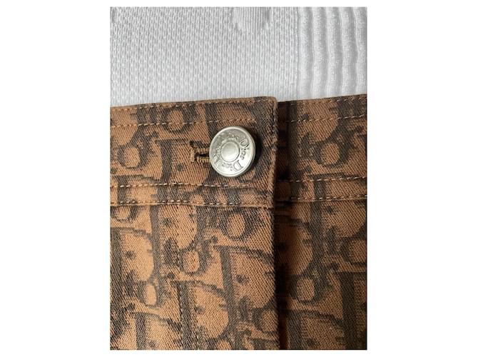 Minifalda Dior Oblique Monograma Marrón Algodón Castaño - vista 3