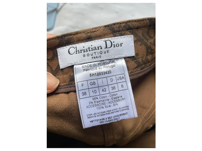 Minifalda Dior Oblique Monograma Marrón Algodón Castaño - vista 6