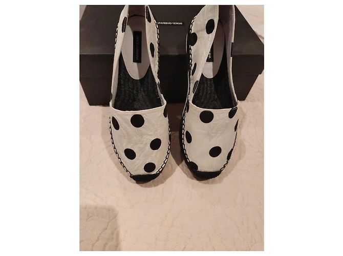 Dolce & Gabbana Espadrilles Weiß mit Polka Dot aus Nylon - Ansicht 2